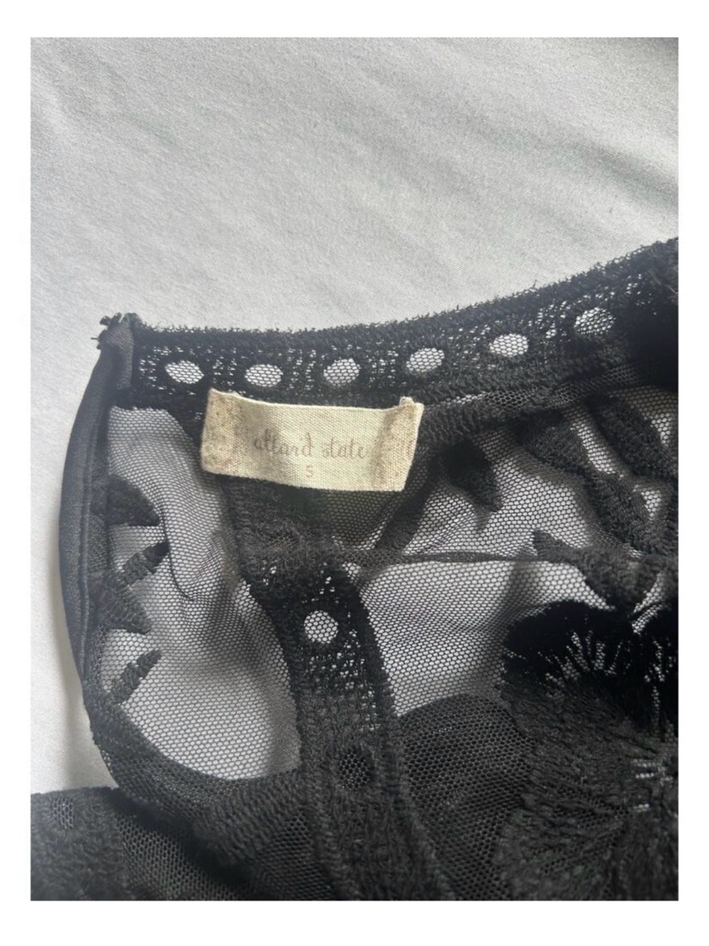 Altar'd State Black Sheer Lace Maxi Dress with V-Neck - Picture 5 of 11